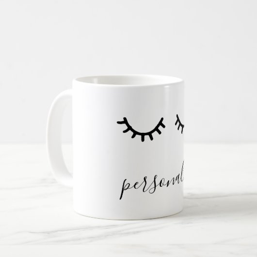 Mug Eyelashes noirs et blancs (Devant gauche)