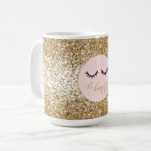 Mug Eyelashes Parties scintillant Glam Glitzy Gold (Devant gauche)
