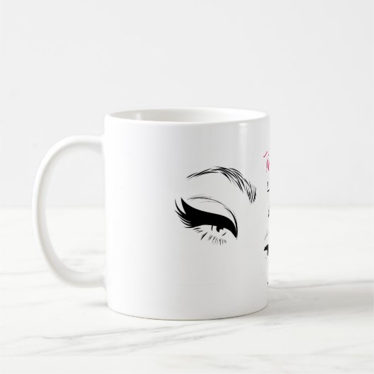 Mug Eyelashes sourcils sourds Maquillage permanent Art (Gauche)