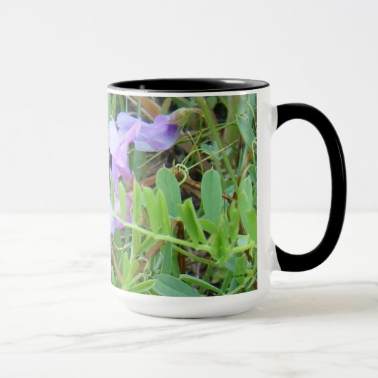 Mug F2 Abeille sur fleurs sauvages violettes (Droite)