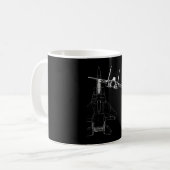Mug F-15 Eagle Line Art Military Jet Fighter (Devant gauche)