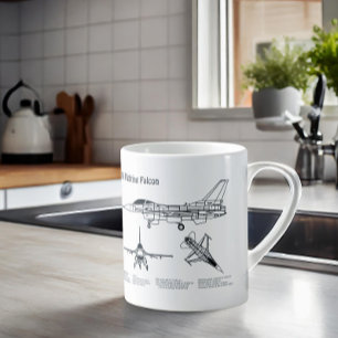 Mug F-16 Faucon de combat - Plan directeur de l'avion