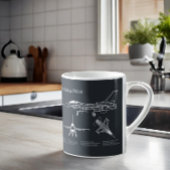 Mug F-16 Faucon de combat - Plan directeur de l'avion