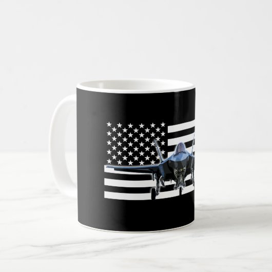 Mug F-35 (drapeau noir) (Devant gauche)