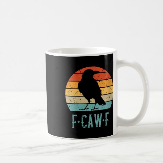 Mug F-caw-f Black Crow Black Bird Retro Sunset (Droite)