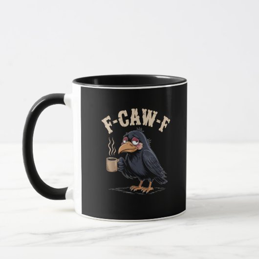 Mug F Caw F Café Corbeau Gothique Corbeau Drôle Hallow (Gauche)