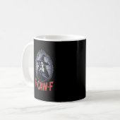 Mug F-Caw-F Corbeau Drôle Gothique Lune Oiseau Hallowe (Devant gauche)