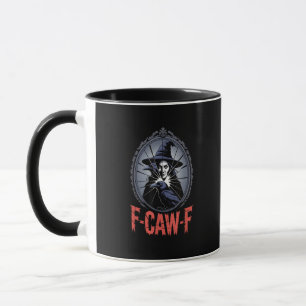 Mug F-Caw-F Corbeau Drôle Gothique Lune Oiseau Hallowe