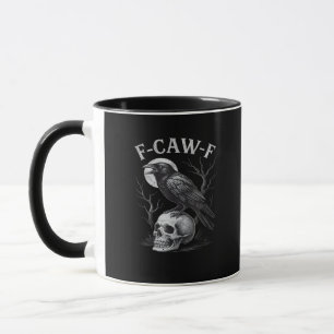 Mug F-Caw-F Corbeau Oiseau Rétro Vintage Gothique Lune