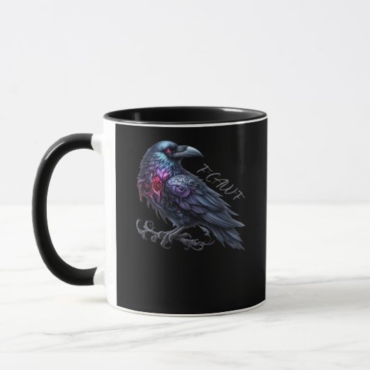Mug F-Caw-F Corbeau Style Rétro Classique (Gauche)