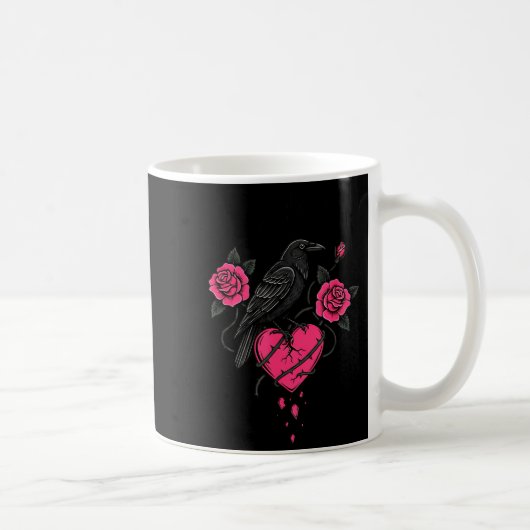 Mug F Caw F Crow Anti Valentine's Day Dark Gothic Brok (Droite)