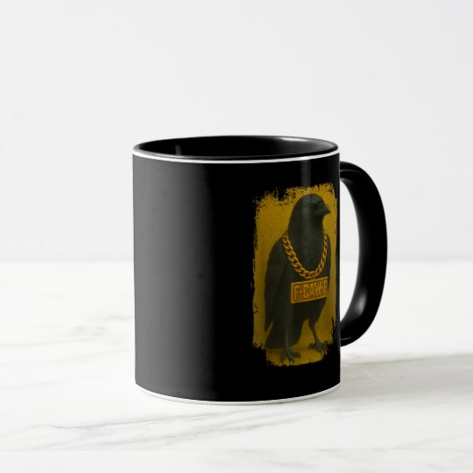 Mug F-Caw-F Crow Funny Quote Raven Bird Adult Humor (Devant droit)