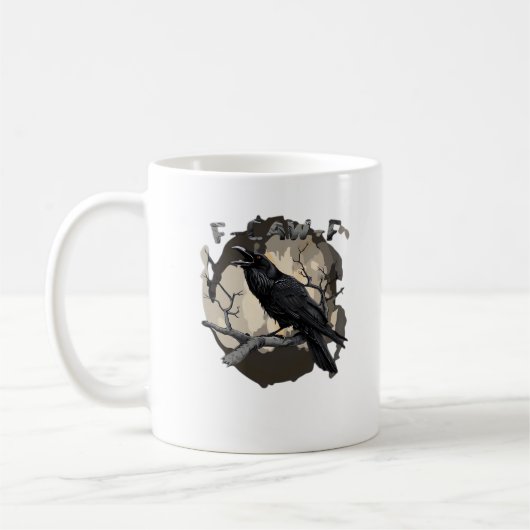 Mug F-Caw-F Drôle de Corbeau Punique Gothique Corbeau (Gauche)