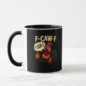 Mug F Caw F Funny Angry Rooster Graphic Retro Style (Gauche)