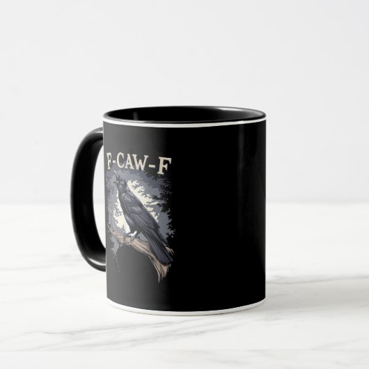 Mug F Caw F Funny Bird Crow Creative Casual Design (Devant gauche)
