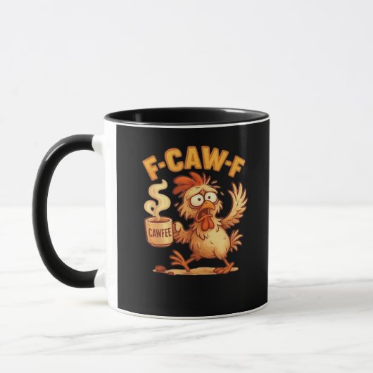 Mug F Caw F Funny Chicken Classic Retro Graphic (Gauche)