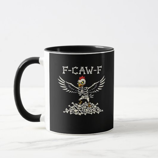 Mug F Caw F Funny Chicken Halloween Cool Unique Style (Gauche)