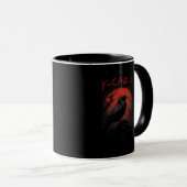 Mug F-Caw-F Funny Crow Blood Moon Gothic Adult Humor (Devant droit)