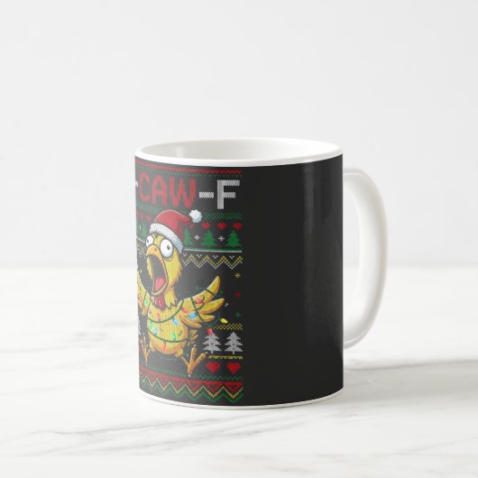 Mug F-CAW-F Funny Screaming Chicken Ugly Christmas (Devant droit)