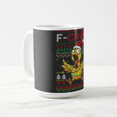 Mug F-CAW-F Funny Screaming Chicken Ugly Christmas (Devant gauche)