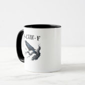 Mug F-Caw-F Oiseau Drôle Corbeau (Devant gauche)