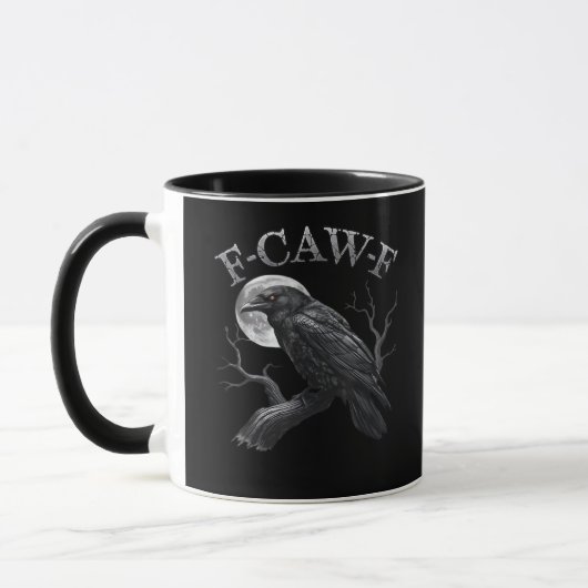 Mug F-Caw-F Oiseau Lune Gothique Design Classique Cool (Gauche)