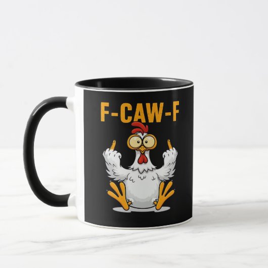 Mug F-Caw-F Poulet Classique Drôle Tendance (Gauche)