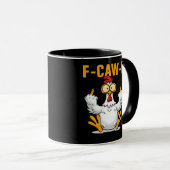 Mug F-Caw-F Poulet Classique Drôle Tendance (Devant droit)