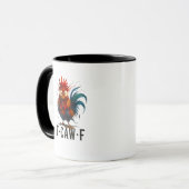 Mug F-Caw-F Poulet Coq Mème Drôle (Devant gauche)