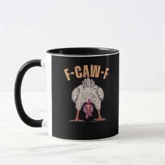 Mug F-Caw-F Poulet Drôle Classique Graphique Vintage