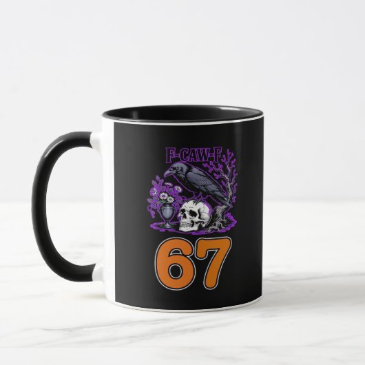 Mug F-Caw-F Poulet Halloween Classique Drôle Tendance (Gauche)