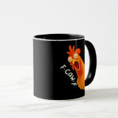 Mug F-Caw-F Poulet Rétro Classique (Devant droit)