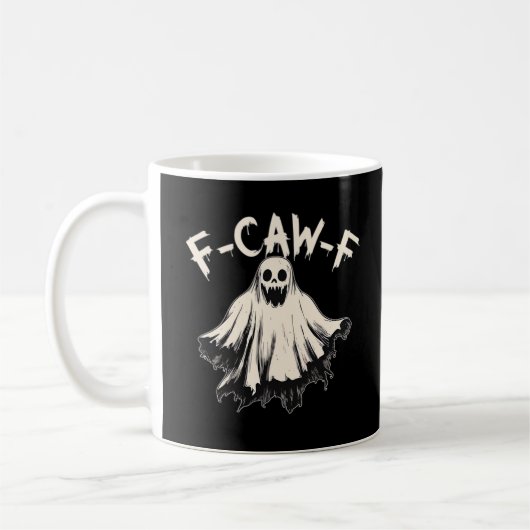 Mug F Caw F Raven Retro Classic Style (Gauche)
