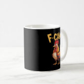 Mug F Caw F Rooster, F caw-f Drôle poulet (Devant droit)