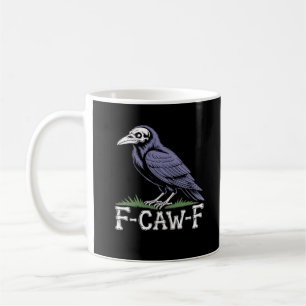 Mug F-Caw-F Texte d'os Crâne Corbeau - Humour Gothique