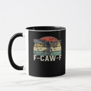 Mug F-Caw-F Vache Oiseau Drôle Vintage Coucher de Sole