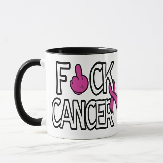 Mug F#CK CANCER...Cancer du sein (Gauche)