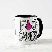 Mug F#CK CANCER...Cancer du sein (Devant droit)