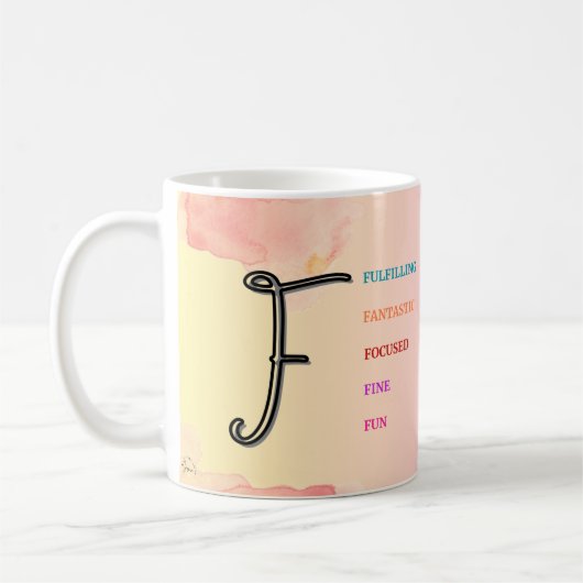 Mug "F" initial (11oz) (Gauche)