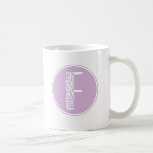 Mug F Monogramme floral initial (Droite)