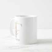 Mug F Monogramme Floral Personnalisé (Devant gauche)