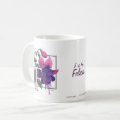 Mug F pour le monogramme fuchsia de fleur (Devant gauche)
