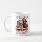 MUG FA LA LA LABRADOR CHIEN CHIEN RED TRUCK FURRY NOËL (Gauche)