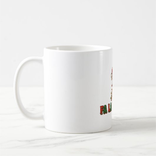 Mug Fa La La Llama Art typographique de Noël (Gauche)