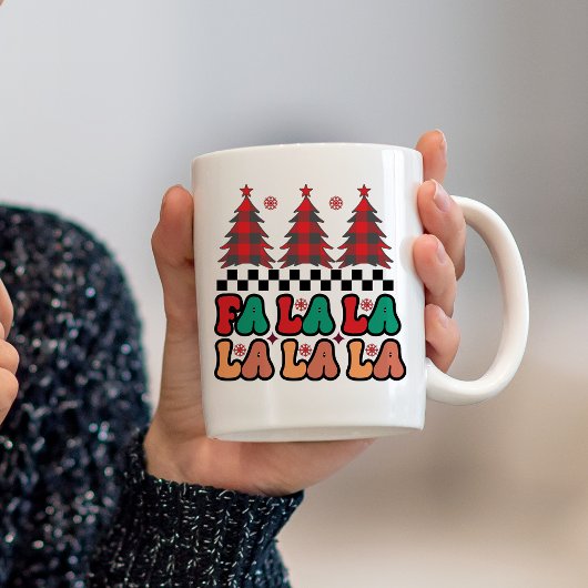 Mug Fa la la Retro Vacances de Noël Super