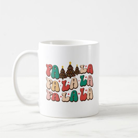 Mug Fa la la Retro Vacances de Noël Super (Gauche)