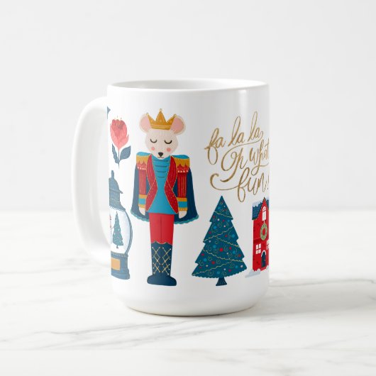 Mug Fa La Oh What Fun Christmas Nutcracker Caractères (Devant gauche)