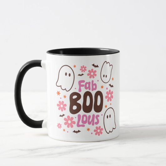 Mug Fab BOO Lous Mignons Fantômes Blanc Halloween (Gauche)