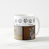 Mug Fab Empreinte de patte Hearts Trois Chats Noms et  (Devant droit)