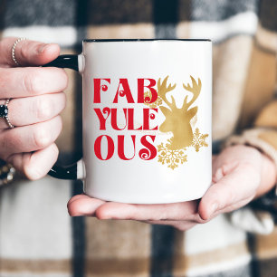 Mug Fab-Yule-Ous Noël Renne Rouge et Or